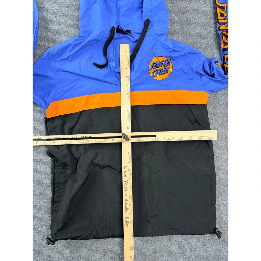 Santa Cruz Skateboards Anorak Windbreaker Jacket Mens‎ Small Blue Black Orange